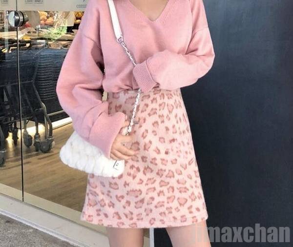 新生活 2色 ミニスカート ショート丈 かわいいヒョウ柄 ラシャ風 ハイウェスト Aライン Lサイズ レディース カジュアル 着回し 人気 春秋