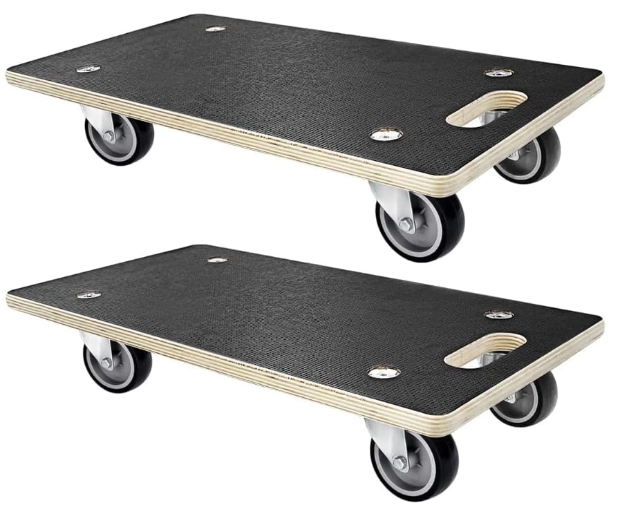 250KG カート 平台車 運搬車 軽量 コンパクト 高耐荷重 耐久性 二台入り 重量物 運搬用 移動用 引っ越し 四角い 防滑 木製 便利 滑り止め 360度回転可能 キャスター TPRホイール 静