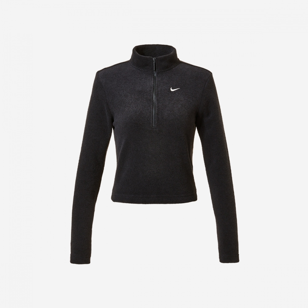 ナイキレディースナイキスポーツウェアフェニックスプラッシュスリム長袖コージーフリースハーフジップトップ FV8029-010