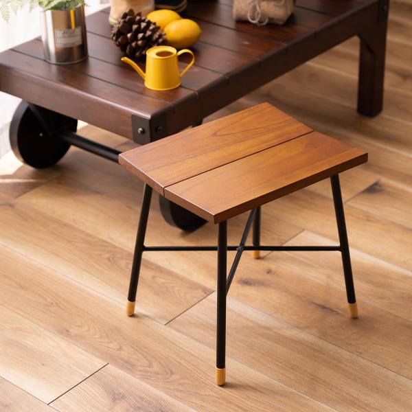 スツール おしゃれ 北欧 木製 高さ 25cm サイズ 椅子 腰掛け ナチュラル カントリー スチール脚 シンプル 小さめ 小型 リビング ダイニング インテリア カフェ