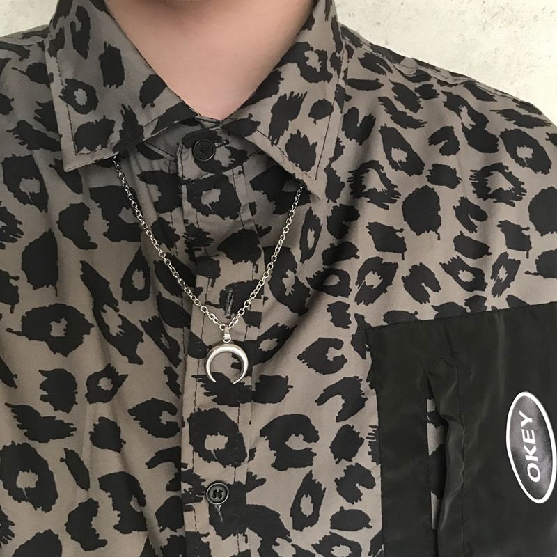 Ins日韓シンプルアクセサリー トレンド百掛けカップルネックレス シック 三日月ネックレス チェーン