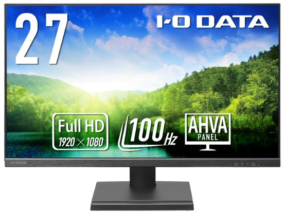 アイ・オー・データ機器I-O DATA 液晶ディスプレイ(27型/AHVA/FullHD 1920×1080/100Hz/4ms/HDMI/DP/VESA/5年保証・無輝点保証)(ブラック) LC