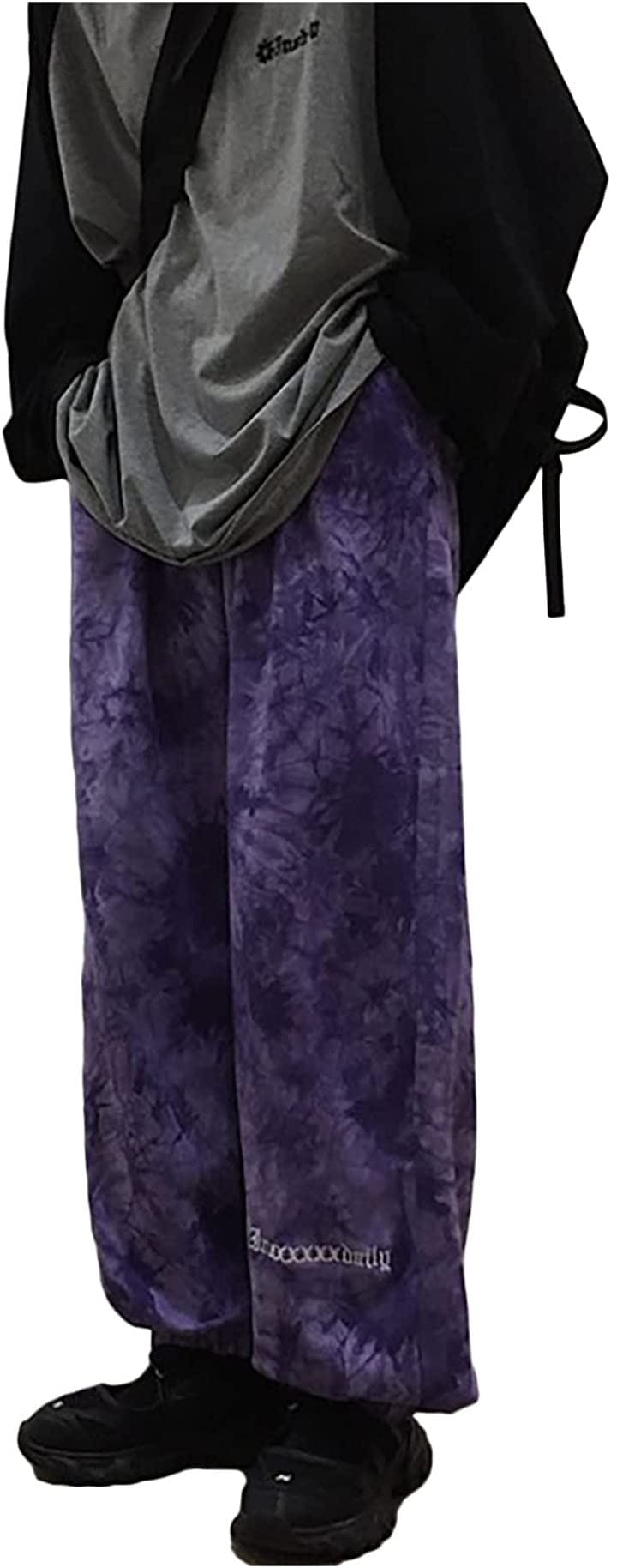 サルエルパンツ メンズ ダイダイ柄(パープル, M)