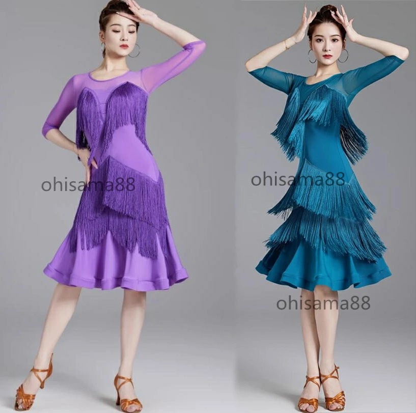 ラテン ワンピース ダンス服 練習着 ラテンダンスウェア 社交ダンス衣装 ラテン衣装 チャチャ ラテンワンピース ラテンダンス 社交ワンピース 可愛い セクシー 発表会 ダンスウェア 演奏会 パーティ