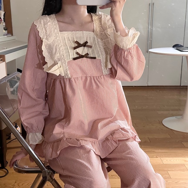 リトルリボンホームウェアかわいいパジャマ女性パジャマセット