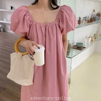 【2025新作入荷】ワンピ ワンピース レディース ファッション 個性的 スカート ギャザー ふんわり ヘビロテ ロング マキシ 半袖 パフスリーブ ボ