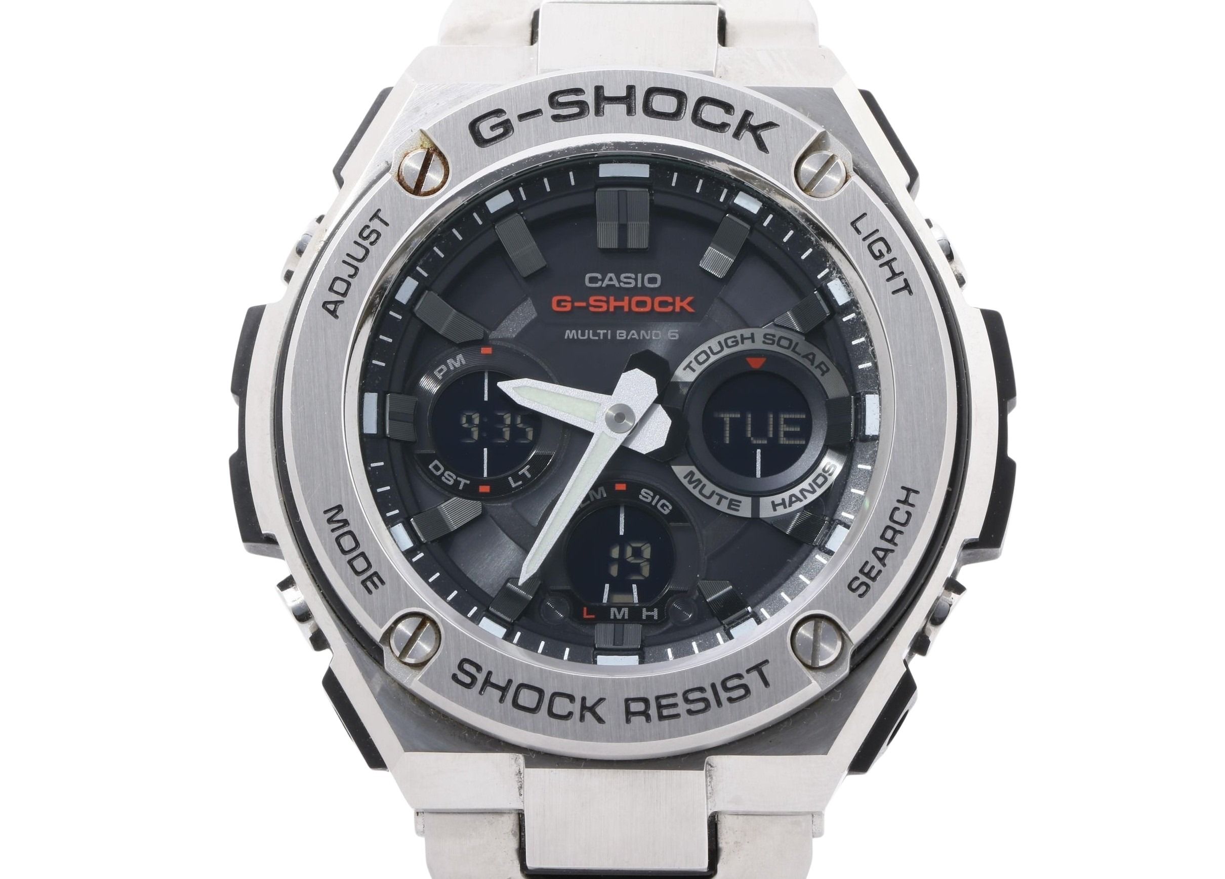 時計 G-SHOCK G-STEEL GST-W100 Series 樹脂／ステンレススチール GST-W110D-1AJF アナデジ ブラック シルバー メンズ時計【本物保証】