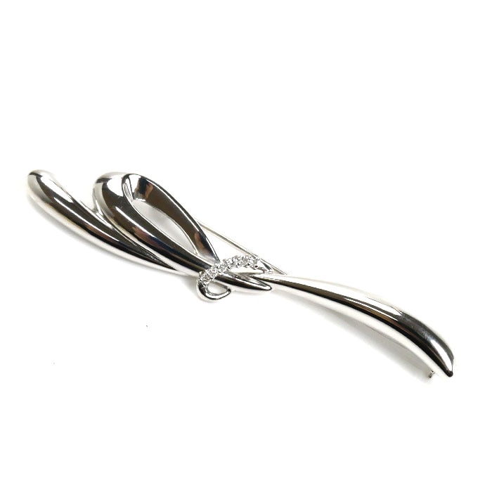 Pt900プラチナ ブローチ ダイヤモンド0.09ct 4.7g レディース 中古