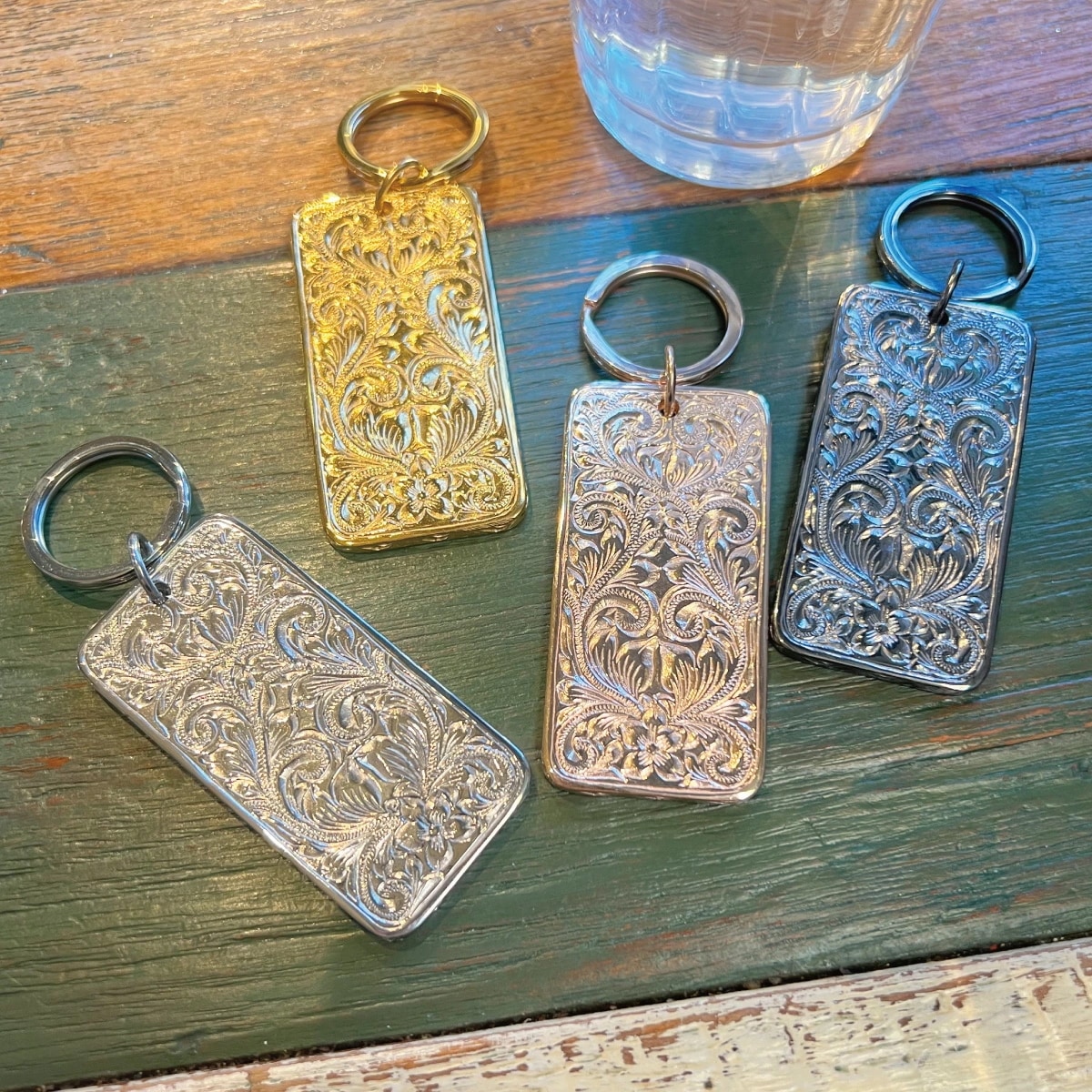 刻印対応 キーホルダー タグ キーリング サージカルステンレス316L ハワイアンジュエリー