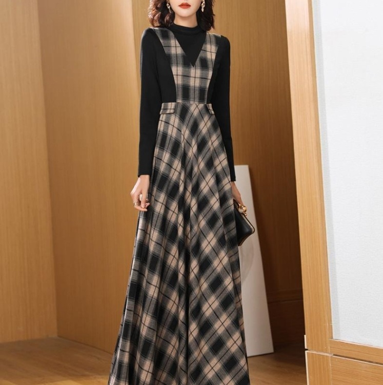 レトロデザインワンピース カジュアルフレアワンピース 秋冬クラシカルワンピース スカート ワンピース オールインワン ロングスカート プリーツスカート フレアスカート 膝下 ロング ロング丈 7分丈 7,983円