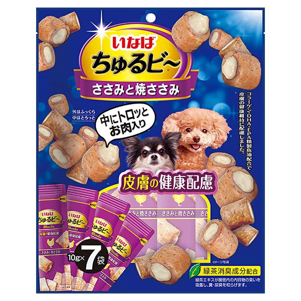 いなば　ちゅるビー　ささみと焼ささみ　皮膚の健康配慮　１０ｇX７袋X１６　ＣＲＣ45―14―35―01―00