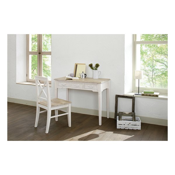 デスク アンティーク調 ホワイト 幅100×奥行50×高さ74cm MT-7325WH