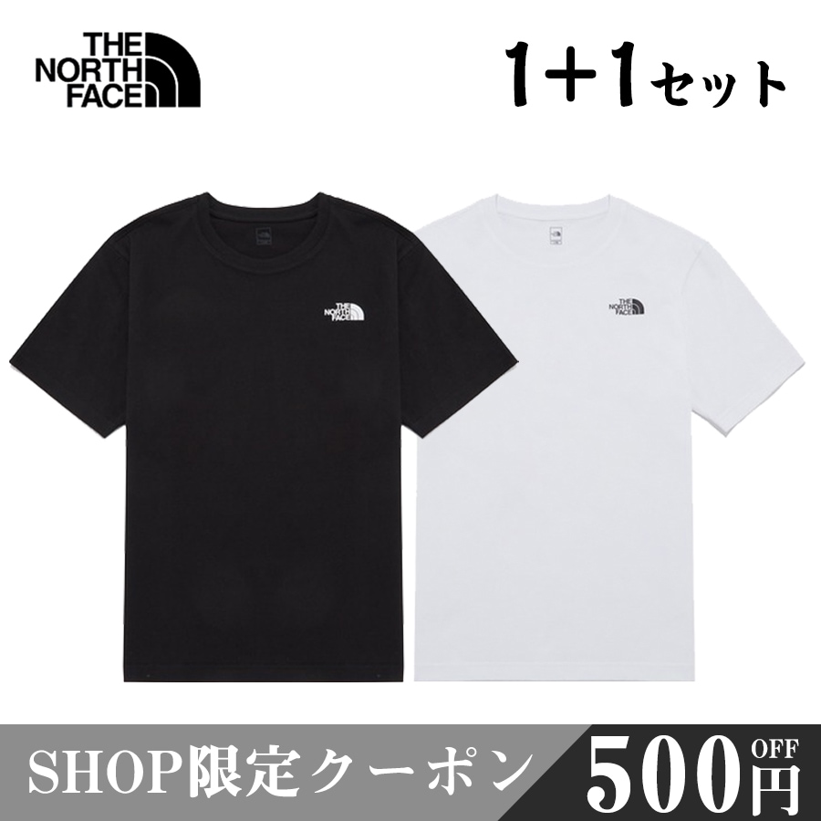 【 500円OFF SHOP限定クーポン】1+1セット THE NORTH FACEノースフェイス ワンポイントロゴ 半袖 コットン Tシャツ/COTTON BASIC S/S R/TEE