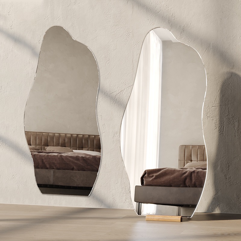 異型鏡全身鏡試着鏡着地家庭用寝室女子ins不規則雲の姿見