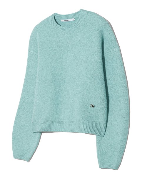 LOGO SOFT SEMI-CROP KNITWEAR (MINT)