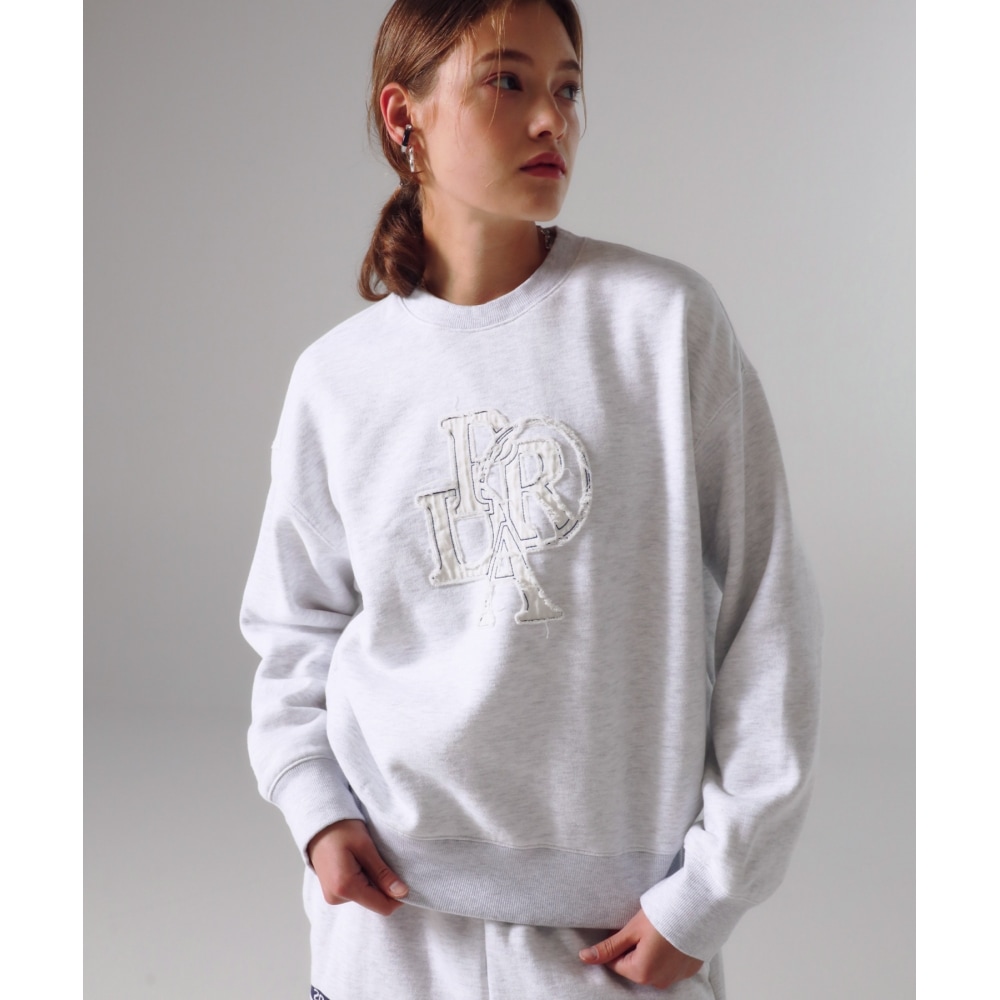 PRENDA PRDA デニムパッチクルーネックシャツヘザーグレー