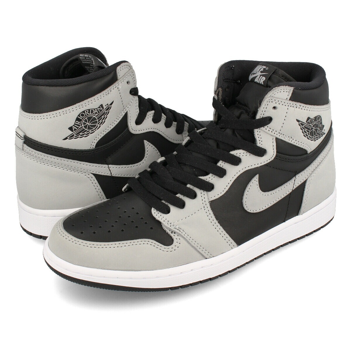 AIR JORDAN 1 RETRO HIGH OG BLACK/LIGHT SMOKE GREY/WHITE 【SHADOW 2.0】