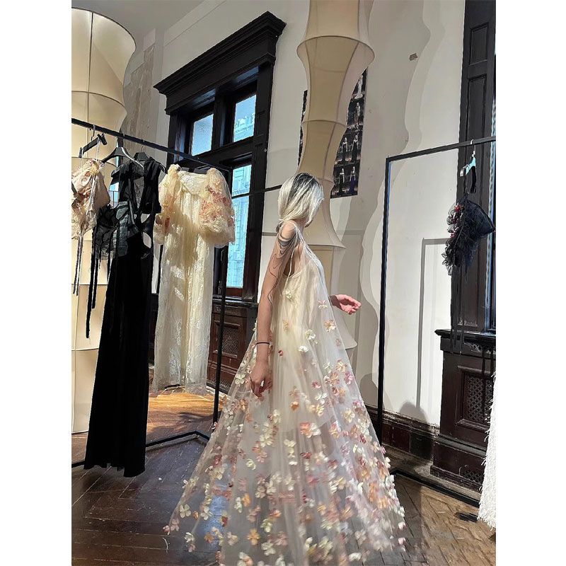 エデンドリームスーパーフェアリーり立体フラワーメッシュスリングドレス結婚式モーニングローブパーティードレス