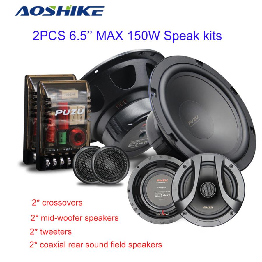 オーディオ サブウーファー 2個 180ワット 6.5インチ 同軸スピーカー 車 修理キット ツイーター 全周波数 コンビネーション