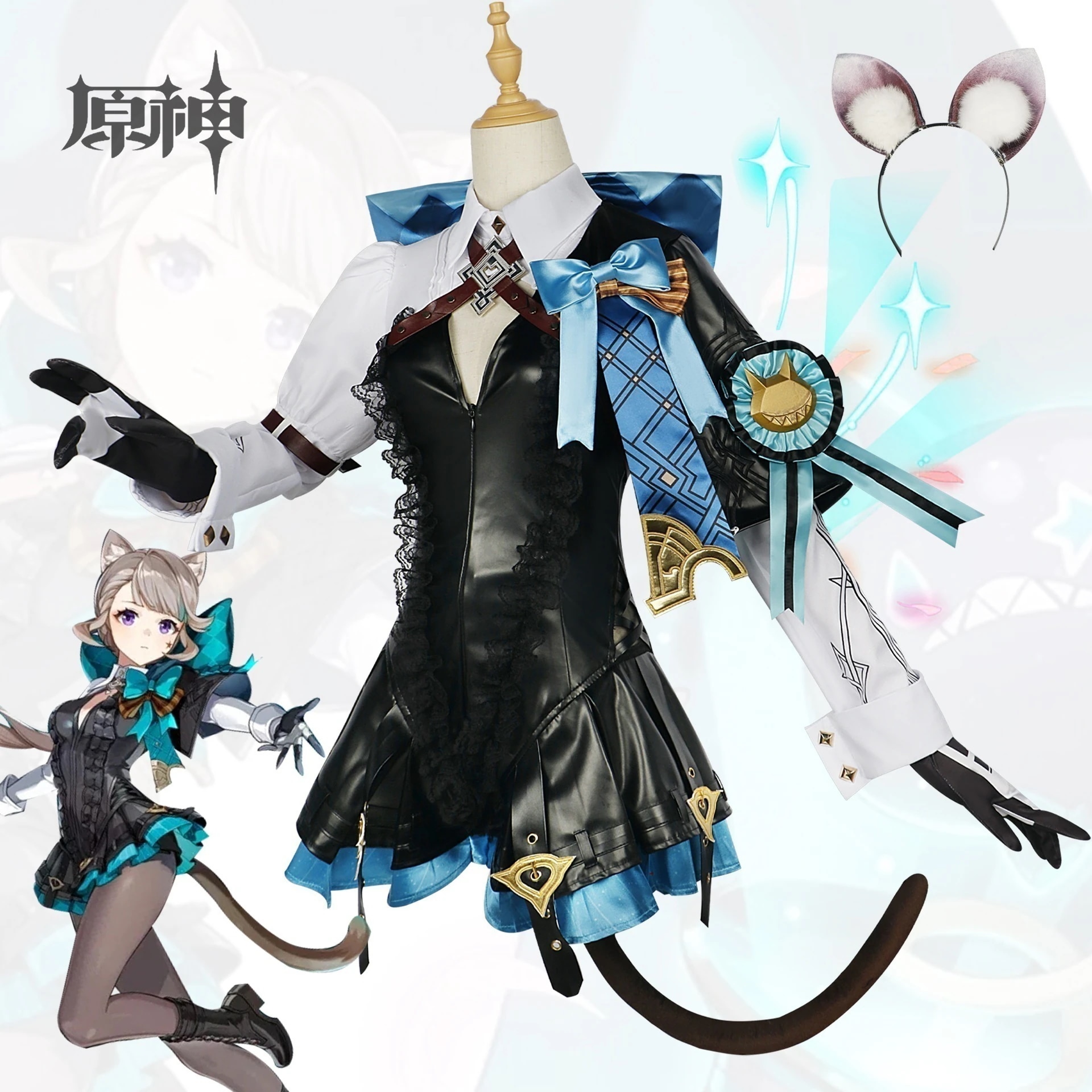 仮装 変装 ハロウィン コスチューム コスプレ衣装 Lynette リネット げんしん Genshin 原神 スーツ ハロウィン 2023年新作入荷コスプレ