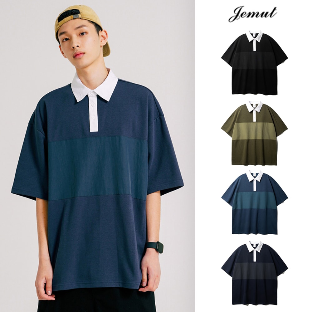 [JEMUT] Crescendo Rugby Collar Short Sleeve T-shirt 4,864円