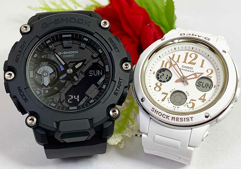 恋人たちのGショック ペアウオッチ Gショック G-SHOCK BABY-G ペア腕時計 カシオ 2本セット アナデジ 電池式 GA-2200BB-1AJF BGA-150EF-7BJF 手書き