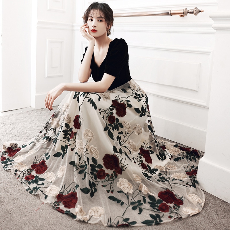 ロングドレス 演奏会用 パーティードレス 結婚式 ドレス ステージドレス 大人 ピアノ 発表会 コーラス 合唱衣装 ミモレ丈 マキシ丈 成人式