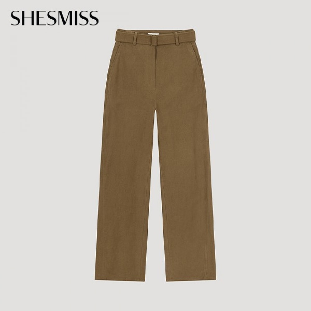 (シーズミス) コットンベルト付きワイドパンツ_swwslo41090_BR