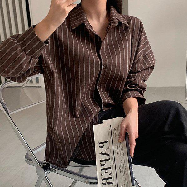 Hスタイル(SH)キーパーロングシャツ 春の変わりやすい季節の女性シャツブラウス NB オーバーフィットルーズフィットデイリールック