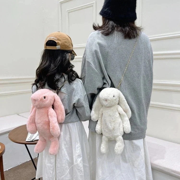 女の子 かわいいチェーン ショルダーバッグ ぬいぐるみバッグ 【10点セット】可愛いデッドラビット メッセンジャーバッグ ヘア1223 人形 リュックサック 人形