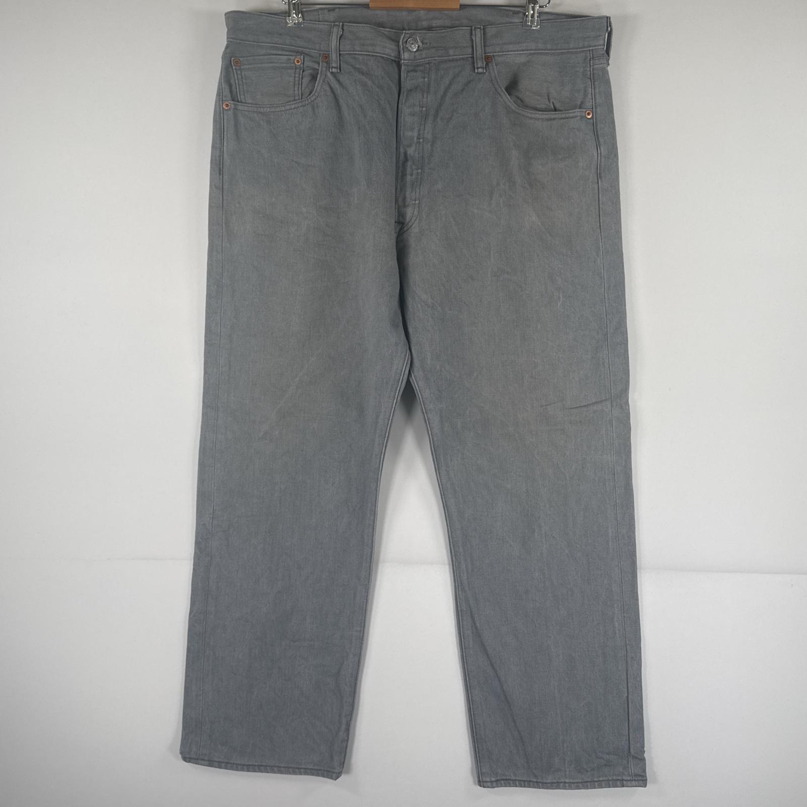 古着 デニムパンツ 501 ジーパン ストレート 大きいサイズ ボタンフライ カラーパンツ ビッグ w40 L30 グレー メンズ