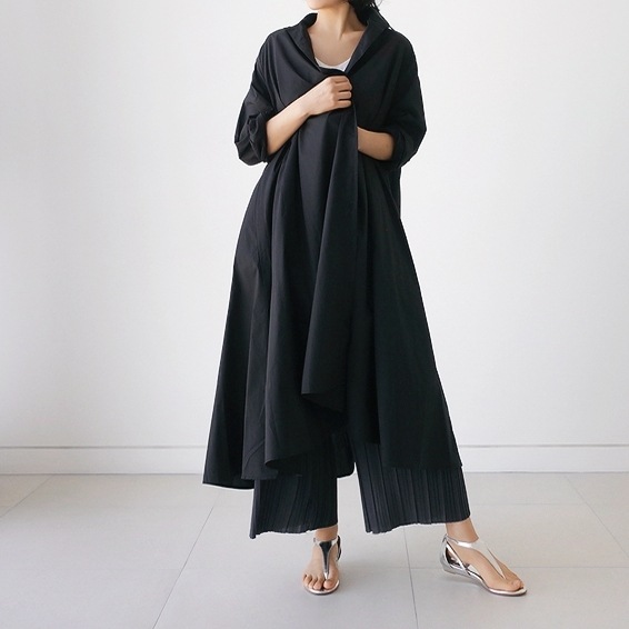 2wayシャツ ロングシャツ シャツワンピース 長袖 襟付き 前開き ボタン フィッシュテール かわいい 大人可愛い きれいめ シンプル 上品 おしゃれ カジュアル こなれ感 個性的 主役級 存在感