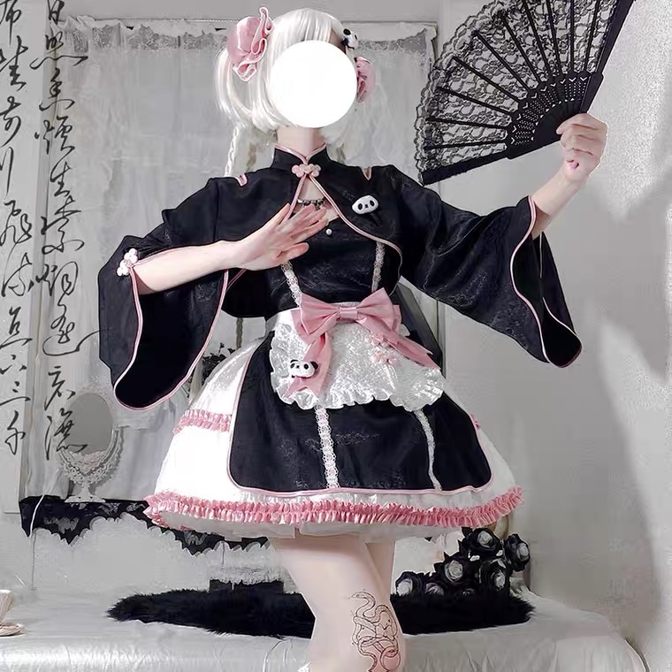 新作オリジナル高質中華風ロリータワンピースセットアップ可愛い 二次元かわいい新作公主 かわいい ロリ学園祭 A17