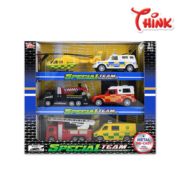 ワールド緊急救助隊 6種セット / おもちゃ 自動車 パトカー 消防車