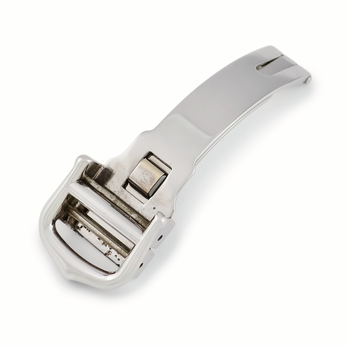 カルティエ Cartier 腕時計パーツ 純正 ステンレススチール シルバー 12mm幅対応 フォールディング Dバックル パーツ 替え 交換 予備 ステンレス スチール SS シルバー 銀 【中古】