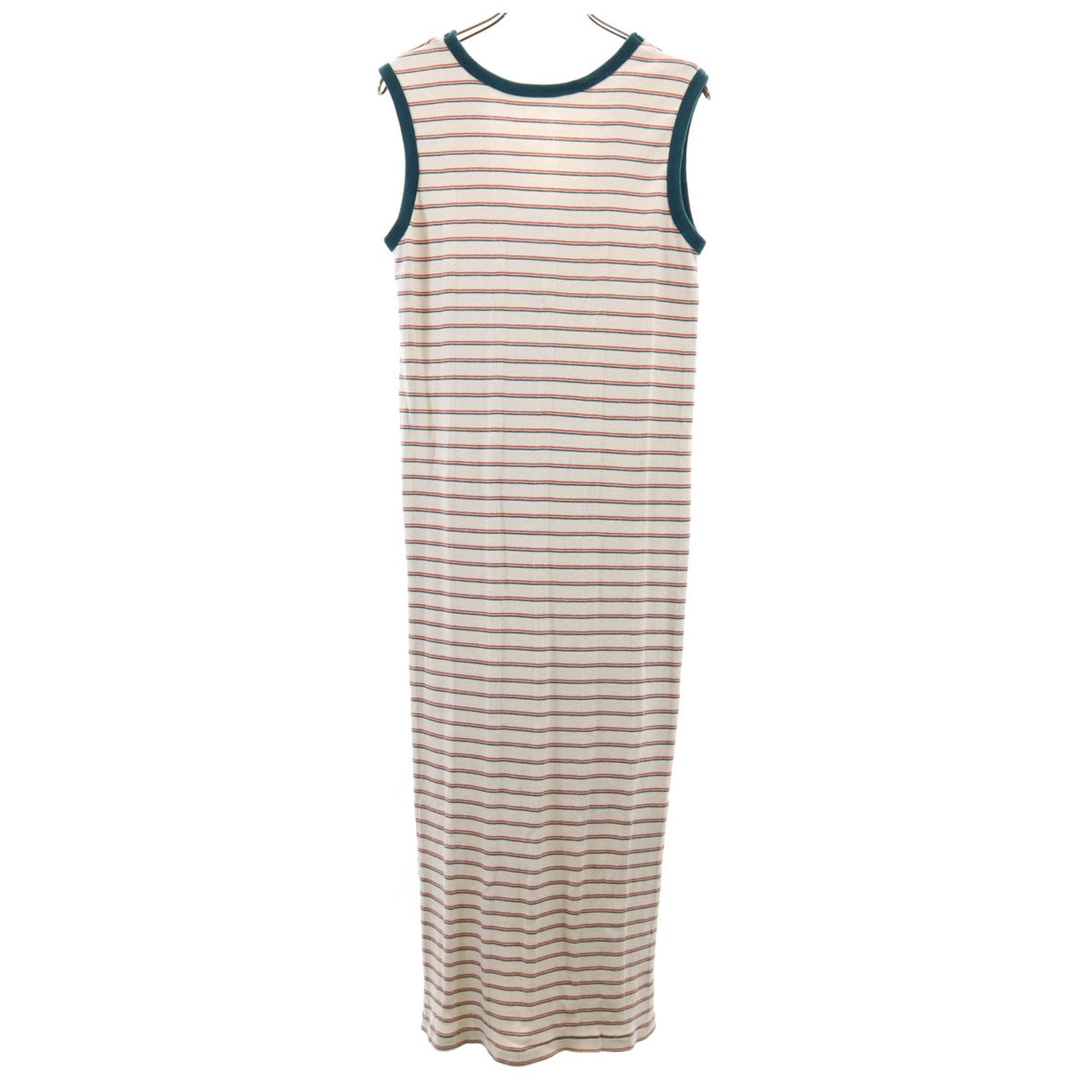 Robert P.miller ロバートピーミラー AMERI アメリ コラボ ボーダー柄 ノースリーブ ロングワンピース M アイボリー系 レディース 古着