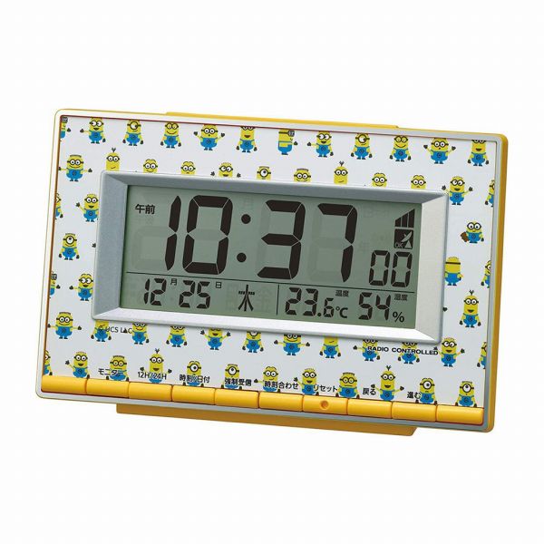 取寄品 正規品 RHYTHM リズム時計 8RZ221ME33 ミニオン ミニオンR221 デジタル表示 置き時計
