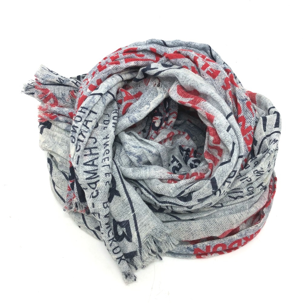 ストール M78538 エトールデニムスタンプ 総柄 ファッション小物 コットン ブルー