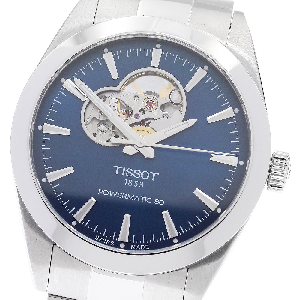 ティソ TISSOT T127.407.11.041.01 ジェントルマン パワーマティック80 オープンハート 自動巻き メンズ 美品 内箱・保証書付き_891227【中古】
