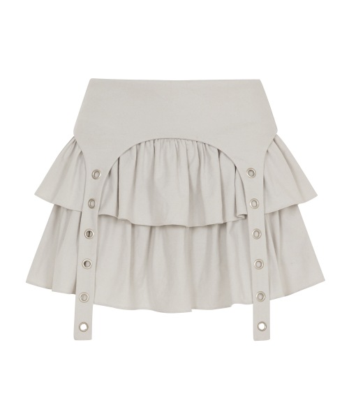 【ILLIGO】 Layered Ruffle Lip Skirt Light Gray 正規品