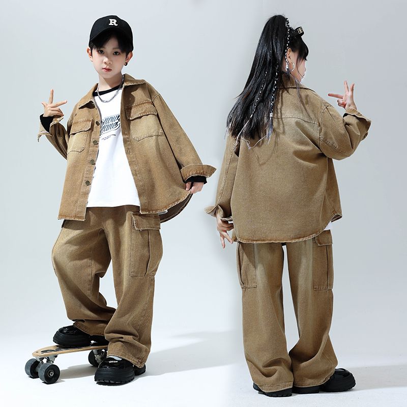 子供の街のダンスのファッション服hiphop男の子のドラムのヒップホップセットの女の子のジャズのダンスのショーの公演の服装