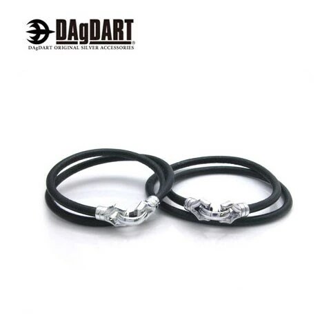 ダグダート DAgDART 丸革2重巻き ペアブレスレット レザー シルバー DB-075-076