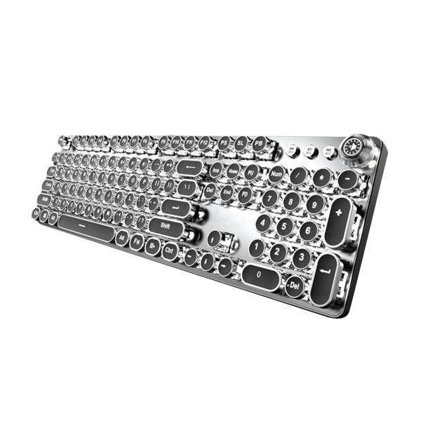 レトロパンク 104 キー PC 有線キーボードブラックスイッチメカニカルゲーミングキーボード