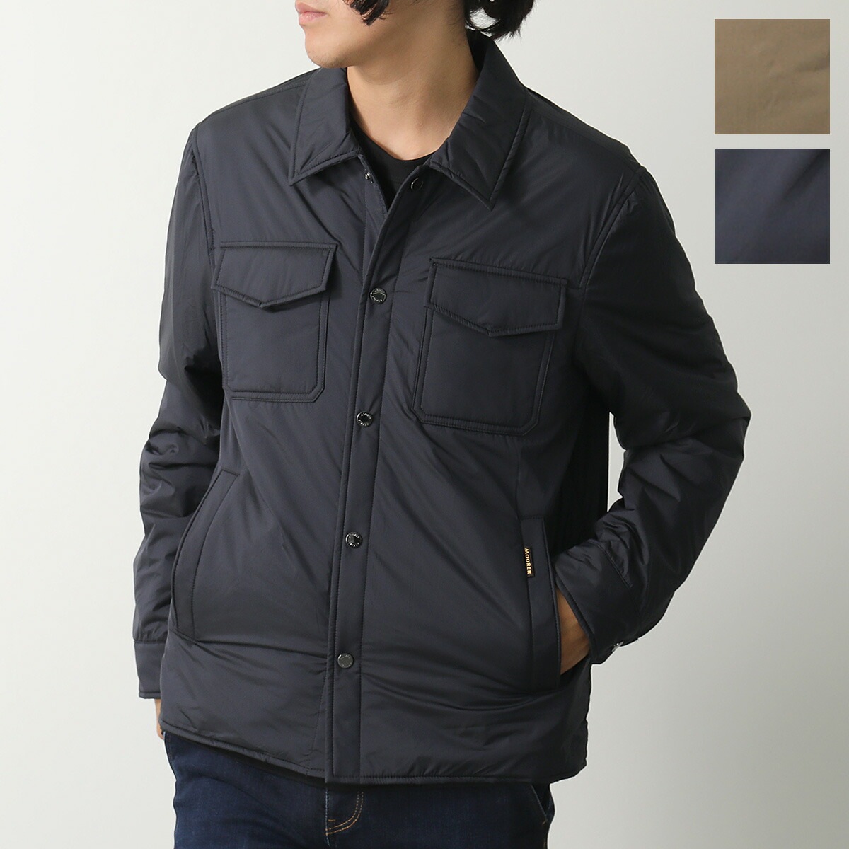 MOORER ムーレー シャツジャケット BAIDON-S3C バイドン メンズ ナイロン 中綿入り 胸ポケット ショート丈 撥水 カラー2色