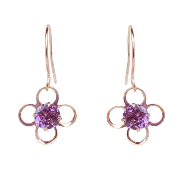 ピアス アメジスト 揺れる お花 ピアス 10金 ピンク ゴールド 2月 誕生石 フラワー 宝石レディース 女性 誕生日 プレゼント ギフト