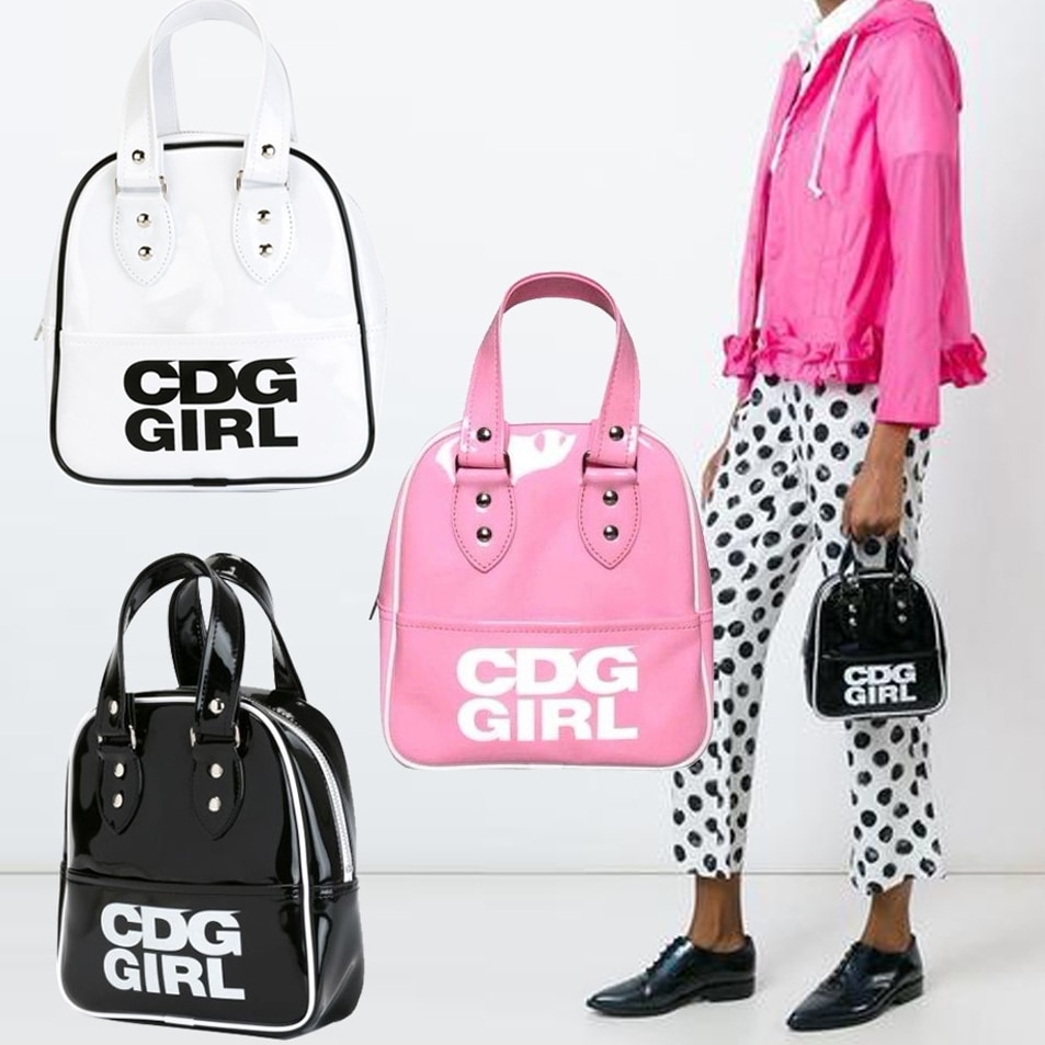 国内発送 / 正規店買付 【COMME des GARCONS】CDG GIRL ロゴ エナメル トートバッグ