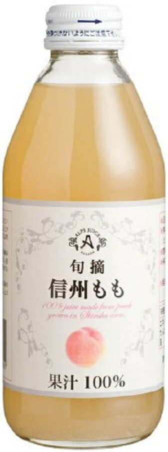 ノンアルコール 清涼飲料水 果汁100％ジュース アルプスジュース 旬摘 信州もも 250ml瓶24本入り 日本長野県 塩尻市