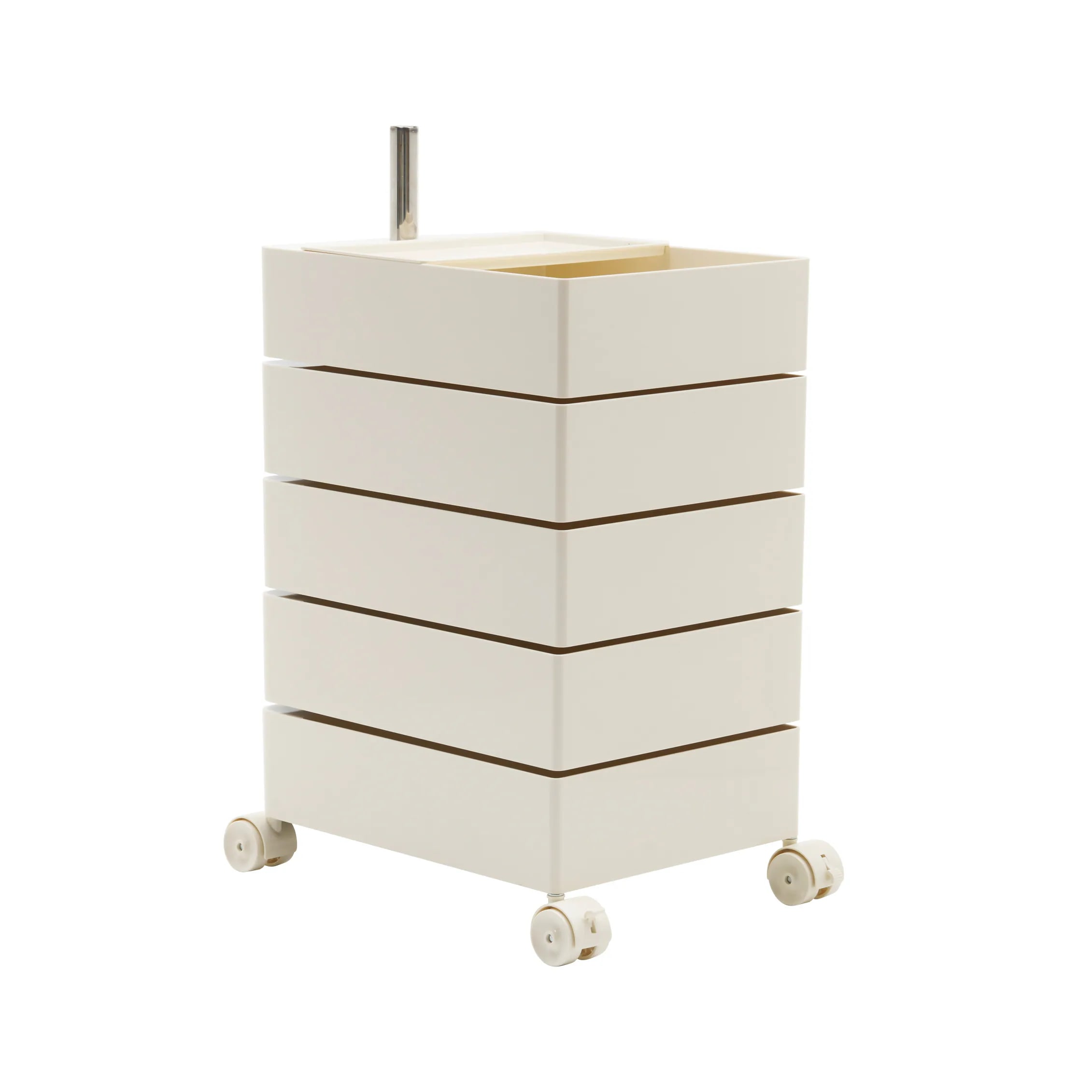 [80]【アイボリー・5段】ワゴン キャスター付き ブレーキ付き おしゃれ トレイ キッチンワゴン 回転式 収納 ベビーワゴン キッチン収納 ラック サイドワゴン キッチン ドレッサー キッチンストッ