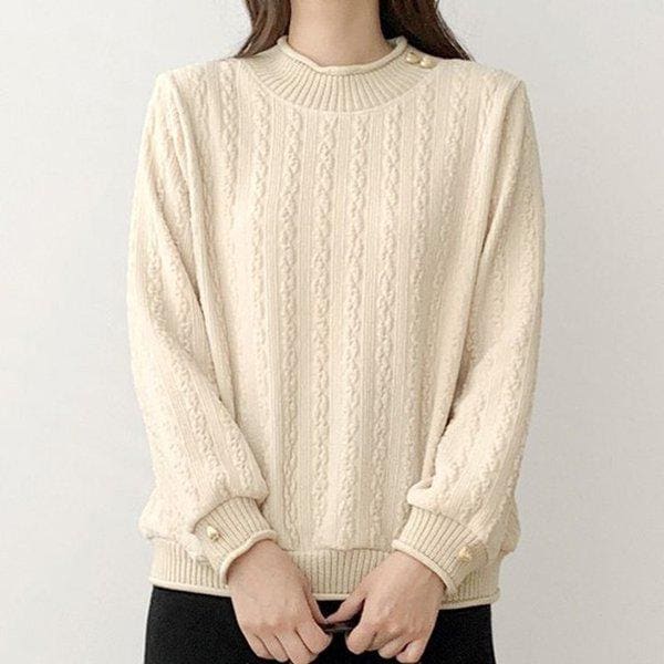 Hスタイル(BL)チェーンバゲットニットブラウス冬レディースニットブラウスブラウスデイリー