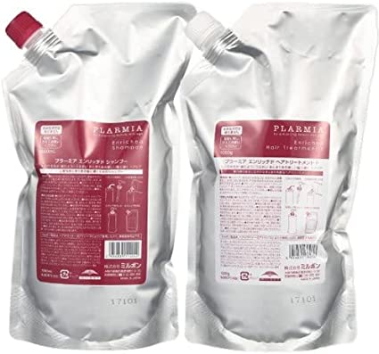 【選べる種類】ミルボン プラーミア エンリッチド シャンプー 1000mL + トリートメント M F1000g 詰め替え セット